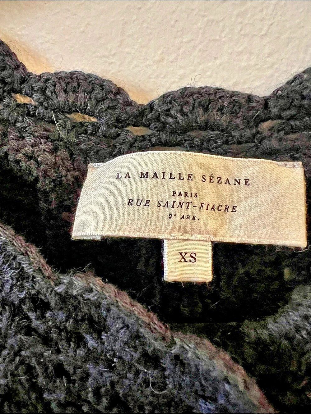 Sézane Crochet Button-Front Cardigan in Black - Size XS - Like New - Picture 2 of 2
